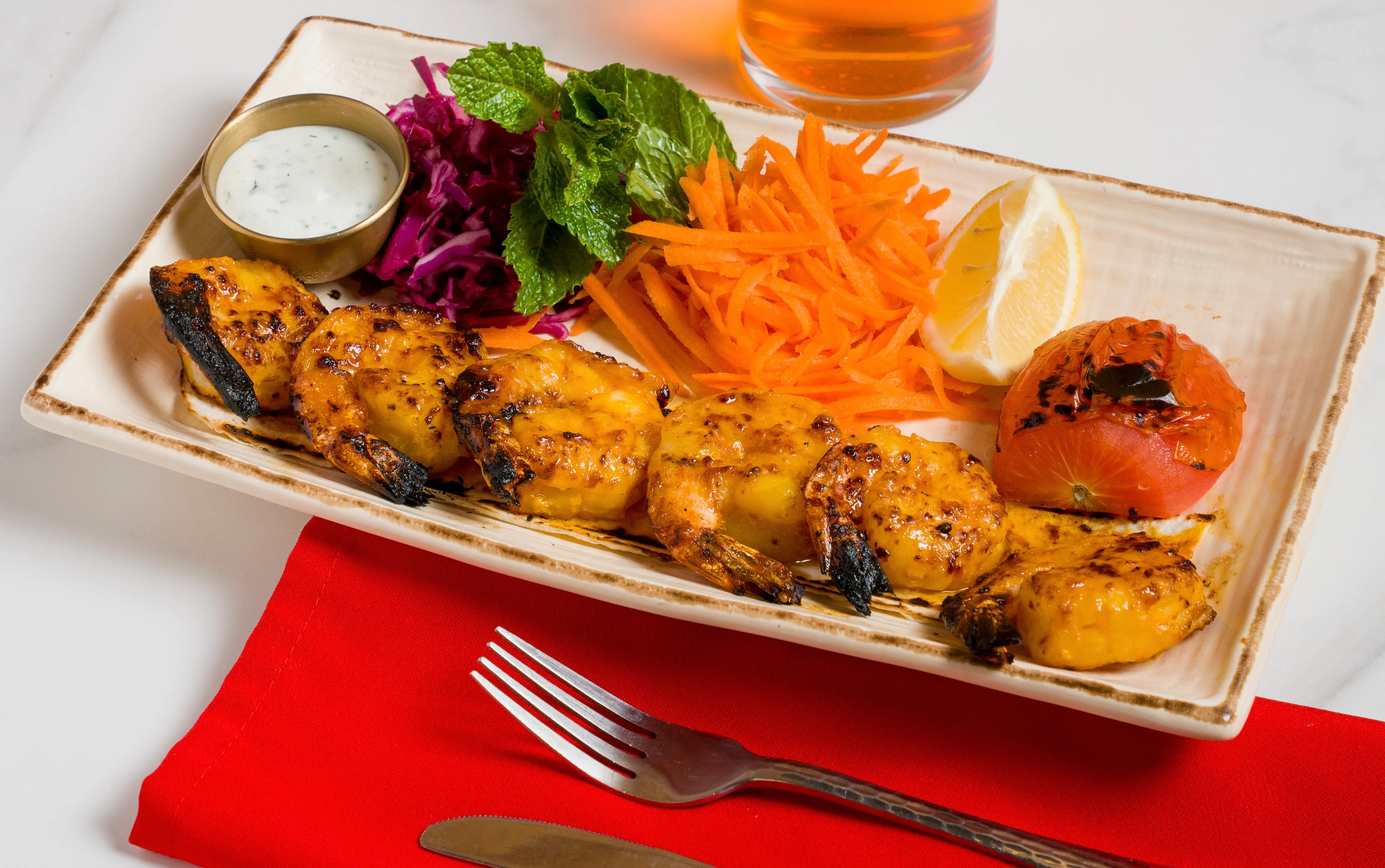 Grilled shrimp kebab